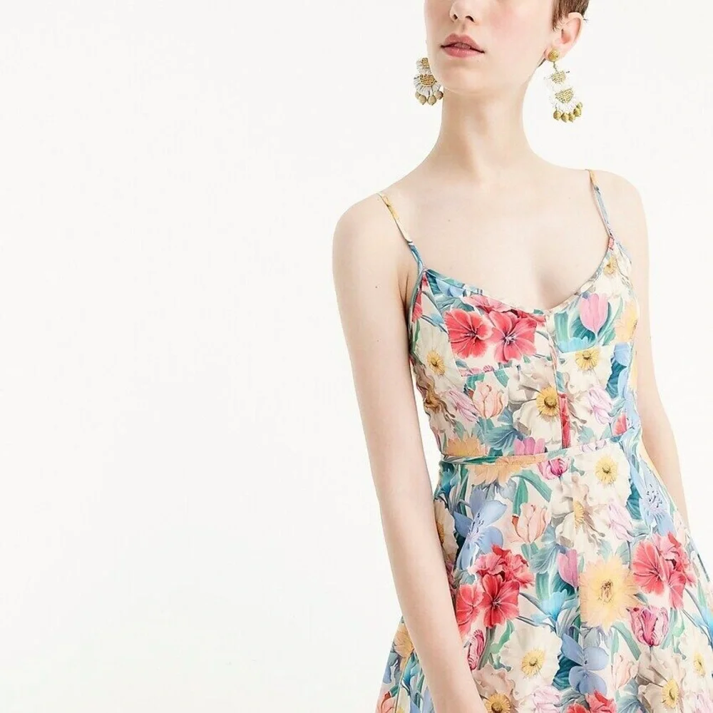 J. Crew Collection silk flowing party dress in Liberty Melody Floral - Picture 3 of 7